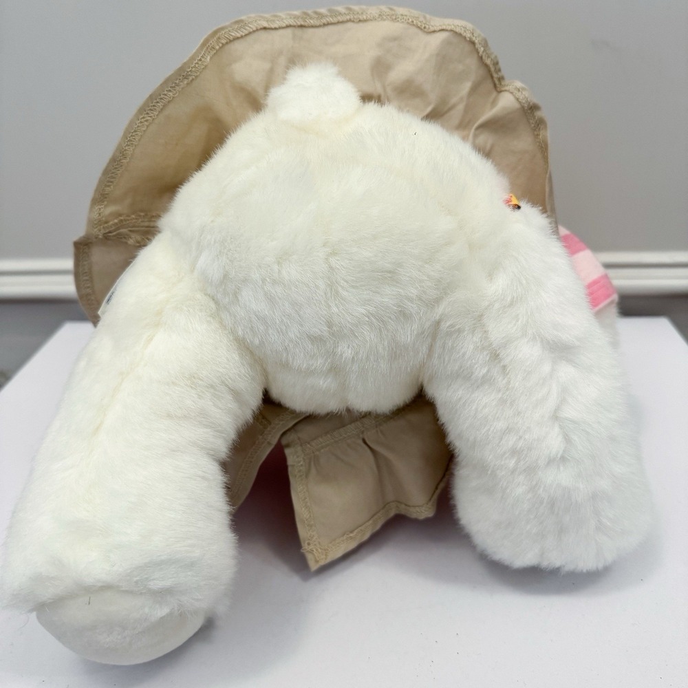 Vintage Build A Bear White Teddy Bear Plush Pink Nose Outfit Skirt BABW - Picture 6 of 7